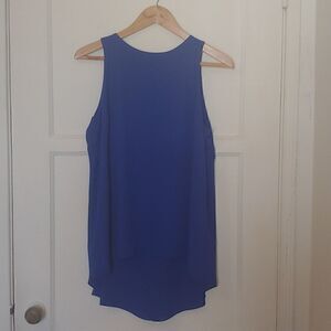 Vince Camuto Size S Royal Blue Sleeveless A-line Hi-Low Dressy Top Tunic Blouse